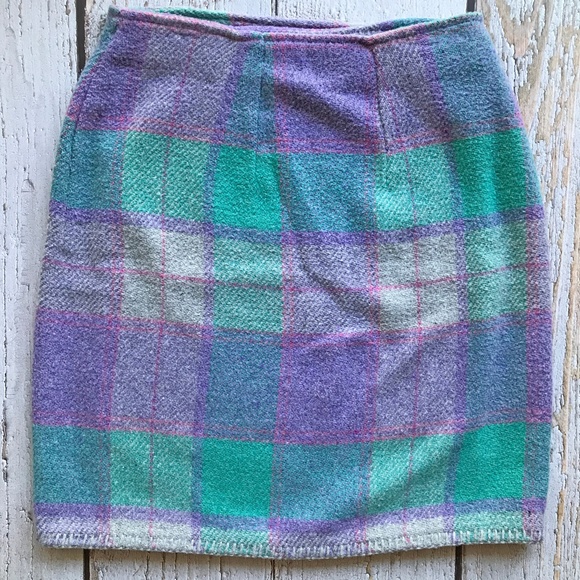 Vintage Express Plaid Wool Wrap Mini Skirt ๐๐ - Picture 2 of 7